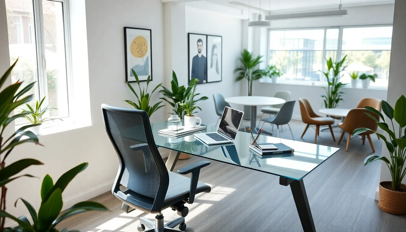 modern small office showcasing innovative design concepts and collaboration spaces.