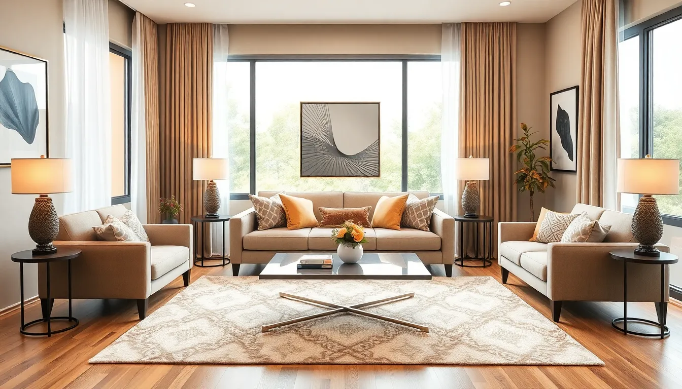 A well-designed living room demonstrating interior design principles.